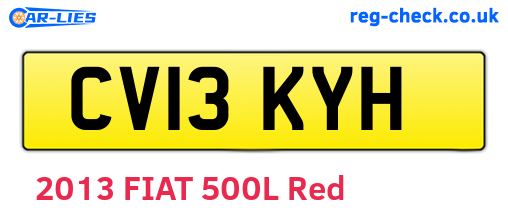 CV13KYH are the vehicle registration plates.