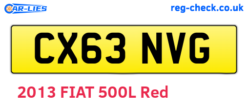 CX63NVG are the vehicle registration plates.