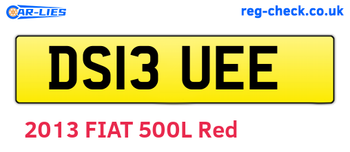 DS13UEE are the vehicle registration plates.