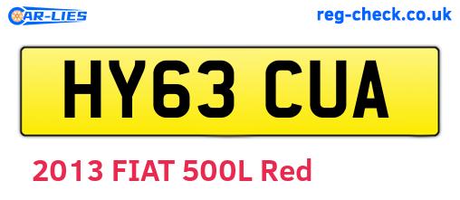 HY63CUA are the vehicle registration plates.
