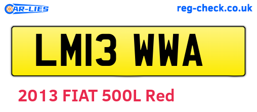 LM13WWA are the vehicle registration plates.