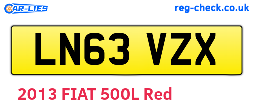 LN63VZX are the vehicle registration plates.
