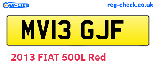 MV13GJF are the vehicle registration plates.