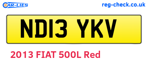 ND13YKV are the vehicle registration plates.
