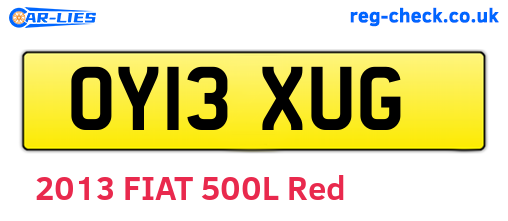 OY13XUG are the vehicle registration plates.