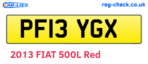 PF13YGX are the vehicle registration plates.