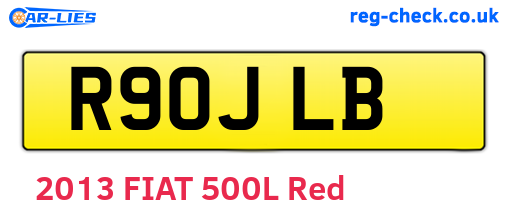 R90JLB are the vehicle registration plates.