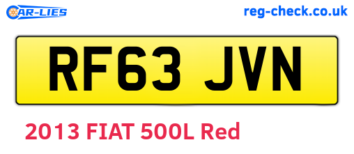 RF63JVN are the vehicle registration plates.