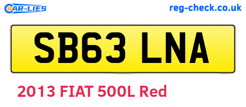 SB63LNA are the vehicle registration plates.