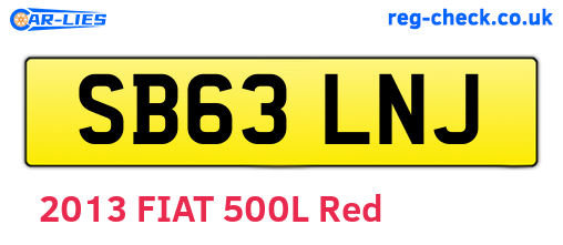 SB63LNJ are the vehicle registration plates.