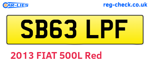 SB63LPF are the vehicle registration plates.