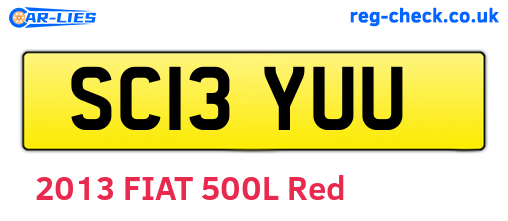 SC13YUU are the vehicle registration plates.