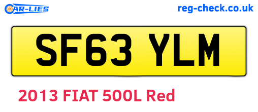 SF63YLM are the vehicle registration plates.