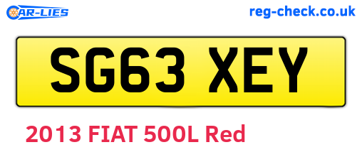 SG63XEY are the vehicle registration plates.