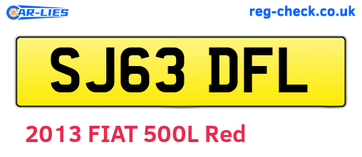SJ63DFL are the vehicle registration plates.