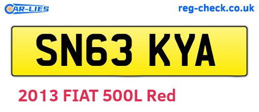 SN63KYA are the vehicle registration plates.
