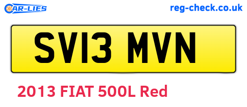 SV13MVN are the vehicle registration plates.