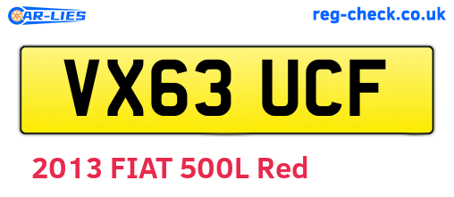VX63UCF are the vehicle registration plates.