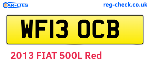WF13OCB are the vehicle registration plates.