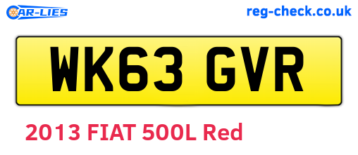 WK63GVR are the vehicle registration plates.
