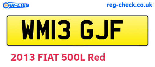 WM13GJF are the vehicle registration plates.