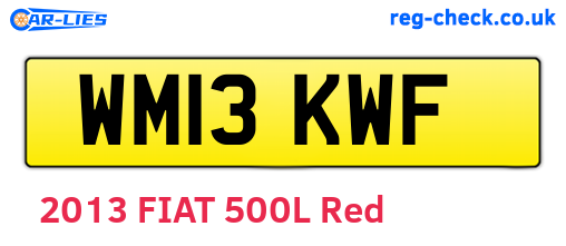 WM13KWF are the vehicle registration plates.