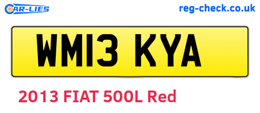 WM13KYA are the vehicle registration plates.