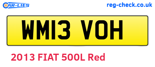 WM13VOH are the vehicle registration plates.