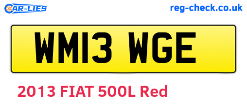 WM13WGE are the vehicle registration plates.