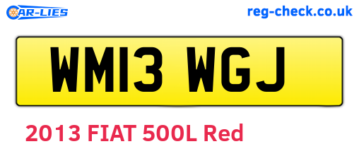 WM13WGJ are the vehicle registration plates.