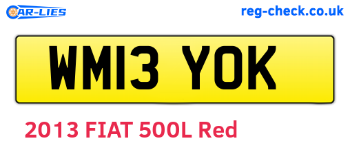 WM13YOK are the vehicle registration plates.