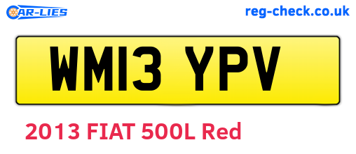 WM13YPV are the vehicle registration plates.