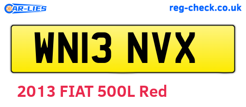 WN13NVX are the vehicle registration plates.