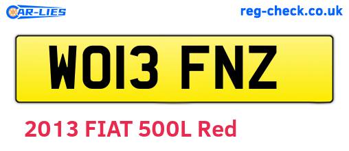 WO13FNZ are the vehicle registration plates.