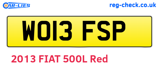 WO13FSP are the vehicle registration plates.