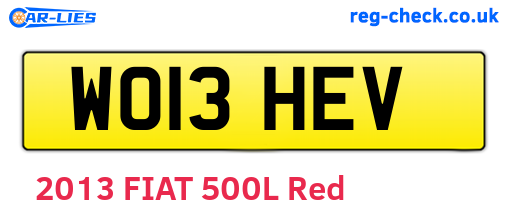 WO13HEV are the vehicle registration plates.