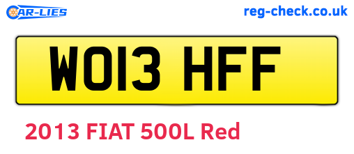 WO13HFF are the vehicle registration plates.
