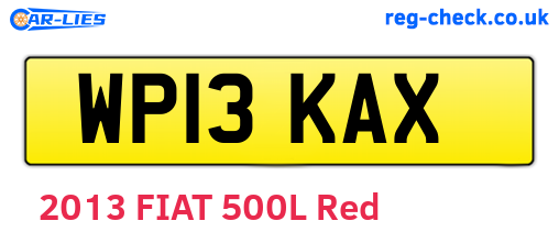 WP13KAX are the vehicle registration plates.