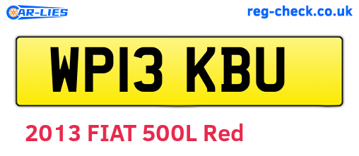 WP13KBU are the vehicle registration plates.