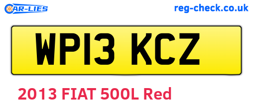 WP13KCZ are the vehicle registration plates.