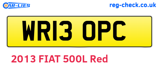 WR13OPC are the vehicle registration plates.