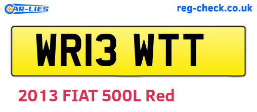WR13WTT are the vehicle registration plates.