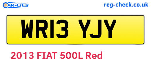 WR13YJY are the vehicle registration plates.