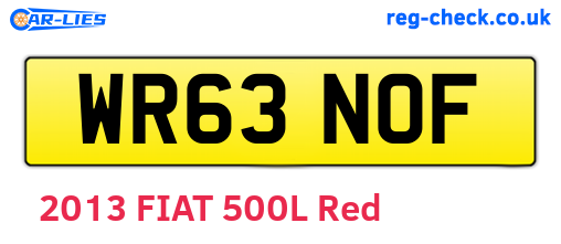 WR63NOF are the vehicle registration plates.