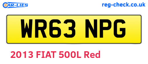 WR63NPG are the vehicle registration plates.