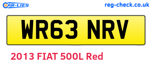 WR63NRV are the vehicle registration plates.