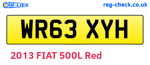 WR63XYH are the vehicle registration plates.