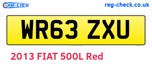 WR63ZXU are the vehicle registration plates.