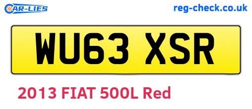 WU63XSR are the vehicle registration plates.