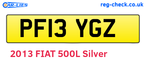 PF13YGZ are the vehicle registration plates.